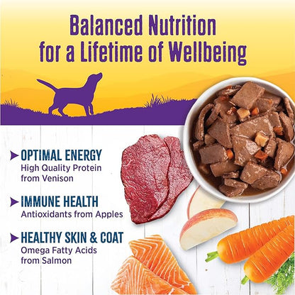 Wellness Complete Health Thick &amp; Chunky Natural Canned Wet Dog Food, Venison &amp; Salmon Stew, 12.5-Ounce Can (Pack of 12)
