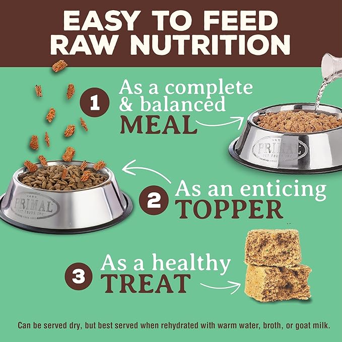 Primal Freeze Dried Dog Food Nuggets, Chicken; Complete &amp; Balanced Meal; Also Use as Topper or Treat; Premium, Healthy, Grain Free, High Protein Raw Dog Food, 14 oz (Pack of 2)