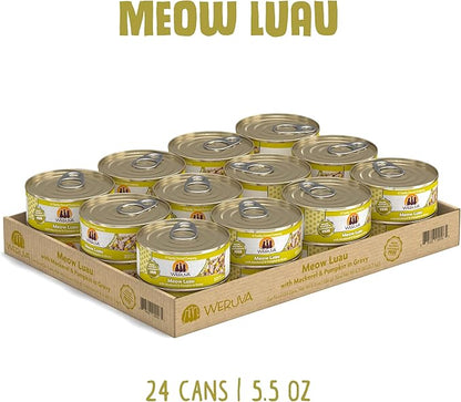 Weruva Classic Cat Food, Meow Luau with Mackerel &amp; Pumpkin in Gravy, 5.5oz Can (Pack of 24)