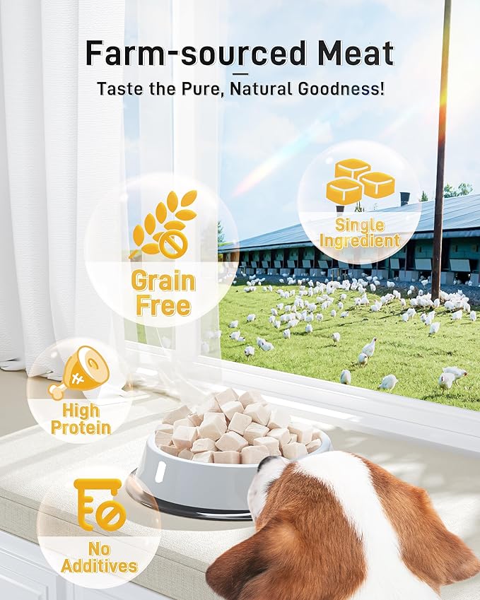 Freeze Dried Chicken Cats &amp; Dogs Treats, 1.1lb(17.63 OZ), Single Ingredient, High Protein, No Additives, Grain Free, Training &amp; Nutrition Supplements, Sealed Box