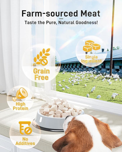 Freeze Dried Chicken Cats &amp; Dogs Treats, 1.1lb(17.63 OZ), Single Ingredient, High Protein, No Additives, Grain Free, Training &amp; Nutrition Supplements, Sealed Box