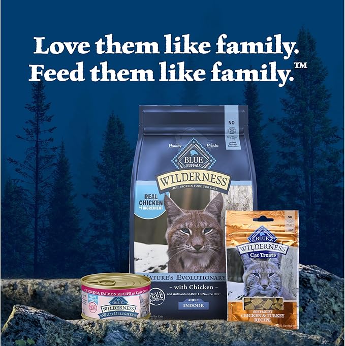 Blue Buffalo Wilderness Wild Delights Meaty Morsels Natural Wet Cat Food, Chicken &amp; Salmon in Tasty Gravy, 3-oz. Cans, 24-Pack