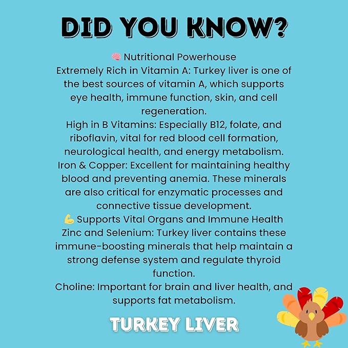 hotspot pets Freeze Dried Turkey Liver Treats for Cats &amp; Dogs -Made in USA, 1lb Big Bag, Single Ingredient All Natural Grain-Free Turkey Liver- Crunchy, Perfect for Training, Topper or Snack