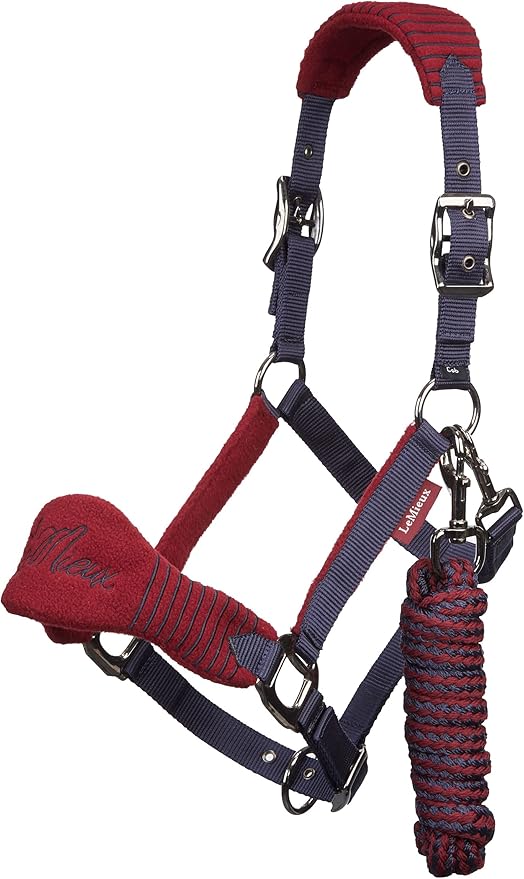 LeMieux Vogue Fleece Headcollar - Halter &amp; Leadrope - Extra Padding, Adjustable at Curb and Poll Strap