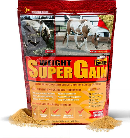 Super Weight Gain 10 lb, Equine Vitamin Mineral, Probiotic &amp; Weight Gain Supplement