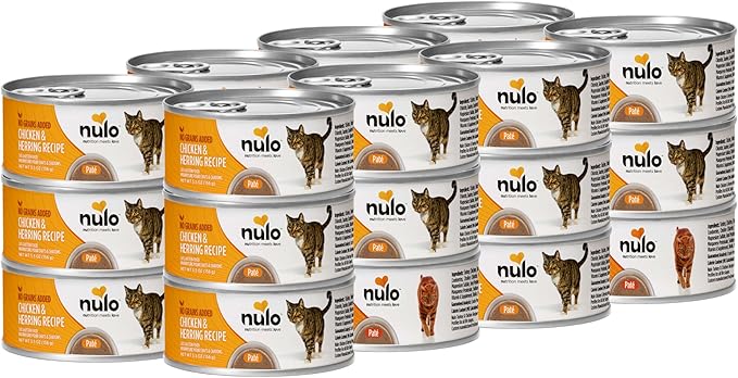 Nulo Chicken &amp; Herring Recipe Pate Wet Canned Cat Food, 5.5 Ounce (Pack of 24)