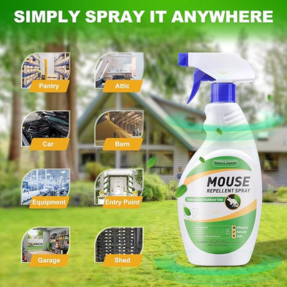 Mouse and Insect Repellent Spray, Peppermint Oil Repellent Spray for Indoor and Outdoor Mouse and Rodent Prevention, 16 OZ