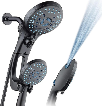 Hotel Spa AquaCare for California As-Seen-On-TV High Pressure Handheld Rain 50-mode 3-way Shower Head Combo with Adjustable Arm, Anti-clog Jets, Tub &amp; Pet Power Wash, 6 ft. Hose, Rubbed Bronze