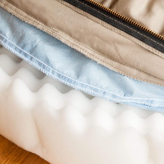 Snoozer Luxury Cozy Cave Dog Bed - Indoor Dog Bed with Cover Cave, Covered Calming Burrow for Small &amp; Medium Sized Pets with Blanket Attached, Enclosed, Washable - Large, Palmer Indigo