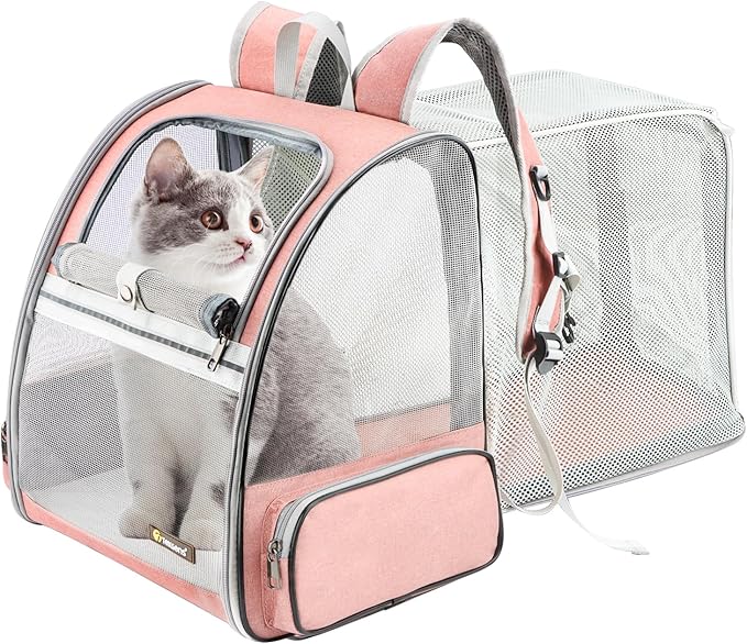 Texsens Innovative Traveler Bubble Backpack Pet Carriers with Upgraded Breathable &amp; Expandable Tent for Cats and Dogs