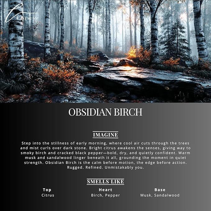 Obsidian Birch Carpet Freshener Powder: Powerful Odor Eliminator for Home, Upholstery Deodorizer, Carpet Deodorizer, Pet Urine - Birch &amp; Black Pepper Fragrance
