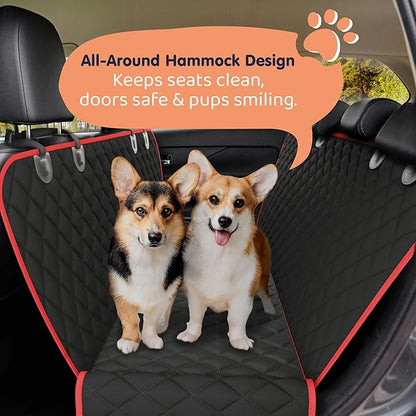 XL Dog Car Seat Cover for Back Seat, Waterproof Hammock for Car, SUV &amp; Truck, Non-Slip Backseat Cover for Dogs, Heavy-Duty Dog Hammock Style Seat Protector Pets, Easy to Install &amp; Clean
