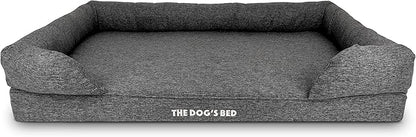 The Dog’s Bed, XXL Grey Linen 51.5x39, Memory Foam, Pain Relief: Arthritis, Hip &amp; Elbow Dysplasia, Post Surgery, Lameness, Supportive, Calming, Waterproof Washable Cover, Veterinary Approved