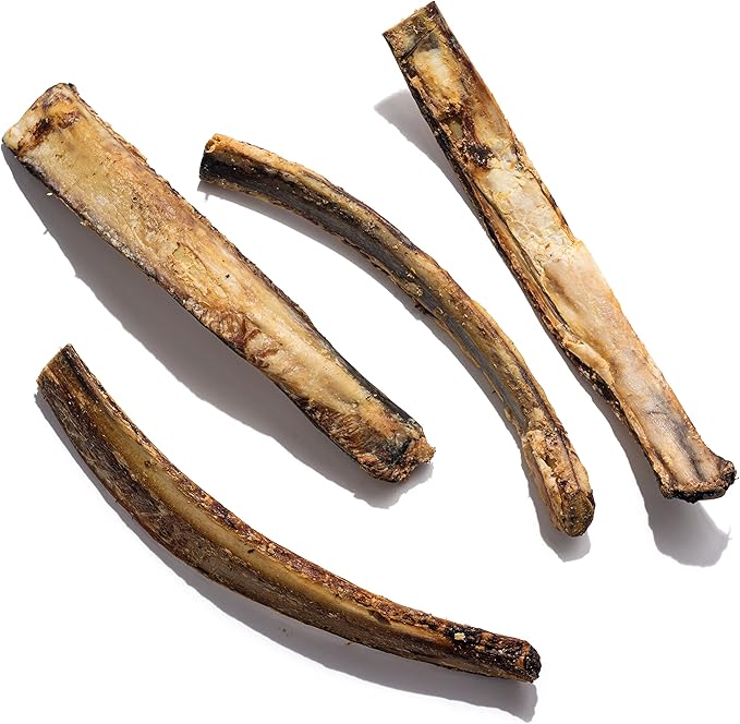 Jack&amp;Pup 12" Rib Bones for Dogs, All Natural Dog Beef Bones, Single Ingredient Bone Marrow, Real Bone for Dogs (3 Pack)
