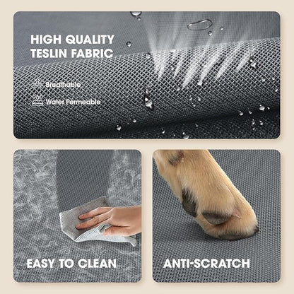 Elevated Dog Bed, Raised Outdoor Dog Bed for Large Sized Dog, Portable Cooling Pet Cot with Breathable &amp; Washable Mesh, Indoor &amp; Outdoor Pet Hammock with Skid-Resistant Feet.
