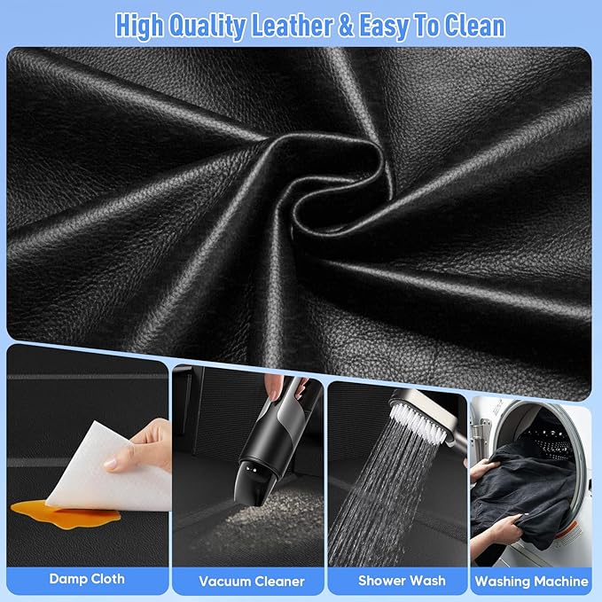 Back Seat Extender for Dogs, Dog Car Seat Cover for Back Seat with Hard Bottom,Waterproof Hammock for Car Pet Backseat Protector,Upgraded PU Leather Material for Car &amp; SUV(Holds 400lbs)