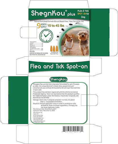 Natural Puppy Flea &amp; Tick Treatment (4-44 lbs) | 9-Month Protection + Free Tools | Vet-Reviewed Formula