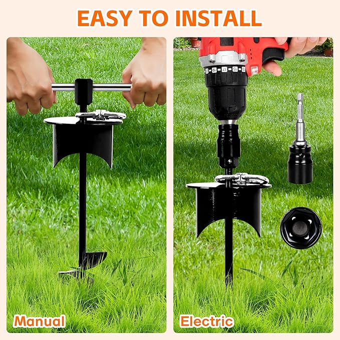 Snagle Paw Dog Tie Out Stake with Lock-Cap Prevents Pulling Out - Heavy Duty 360°Swivel Dog Stake for Outside,Yard, Beach &amp; Camping - Rust Proof Ground Anchor for Dog Cable,Leash,Tether,up to 220 lbs