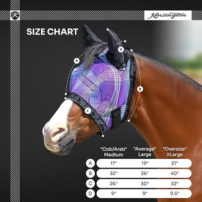 Kensington Signature Fly Mask w/Plush Fleece &amp; Ears w/Forelock Hole Size