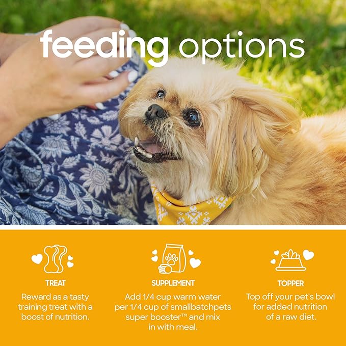 smallbatch Freeze Dried Dog Treats, Superfood Food Topper Pork Bites for Dogs &amp; Cats, Probiotics, Organic Ingredients, High Protein, Grain Free Healthy Treat &amp; Food Topper, Made in The USA, 7 oz Bag