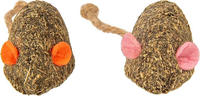 SmartyKat Instincts Mouser Mayhem HappyNip Cat Toy, Compressed Catnip &amp; Silverine-Shaped Mice, Mentally Stimulating, Durable &amp; Less Mess, 2-Pack