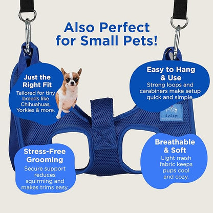 Pet Grooming Hammock for Cats &amp; Small Dogs – Nail Clipping Kit with Sling, Clippers, File, Glove, Straps &amp; Carabiners – Ideal for Trimming &amp; Ear Cleaning – [S/XS] (Pink, Extra-Small)