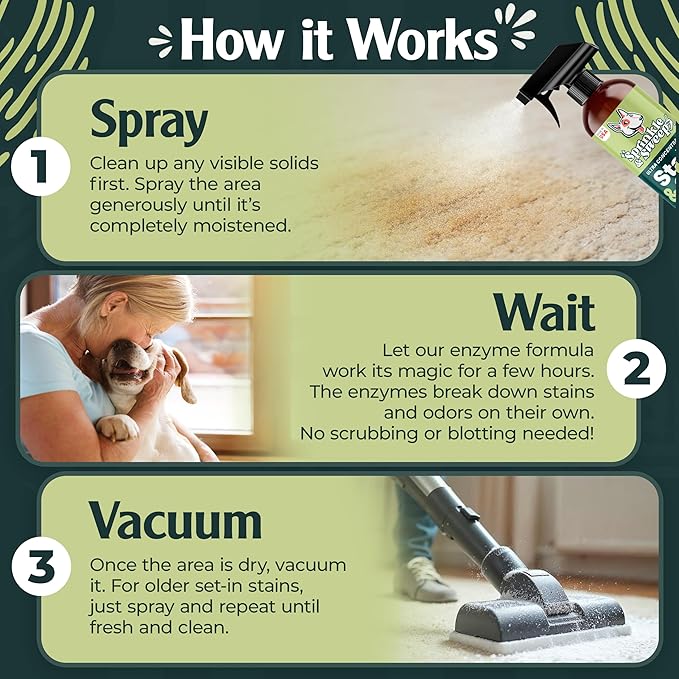 Enzyme Cleaner for Cat Urine | Cat Pee Odor Eliminator &amp; Stain Remover | Dog Urine Carpet Spray | Multi-Surface Cat Urine Destroyer | Pet Odor Neutralizer (24oz)