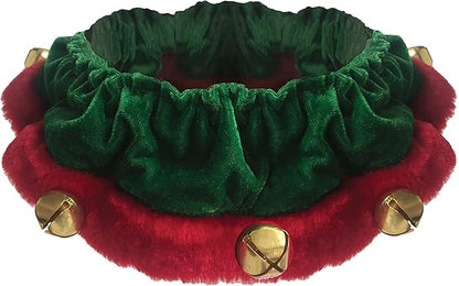 Huxley &amp; Kent Ruff Pet Scrunchy | Elf (Extra-Large) | Festive Christmas/Holiday Neckwear for Dogs/Cats | Fun Stretchable Costume Accessory | Soft Collar with Bells