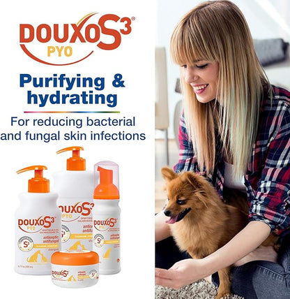 Douxo S3 Pyo Pads, Contains 3% Chlorhexidine &amp; 0.5% Ophytrium, Antiseptic &amp; Hydrating, For Bacterial or Yeast Skin Infections, For Dogs and Cats, 30 Pads