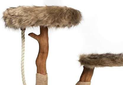 Mau Lifestyle Modern Cat Tree Tower - Natural-Branch Cat Condo &amp; Luxury Wood Cat Scratching Tree - Luxury Cat Gifts by Mau Lifestyle