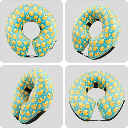CuteBone Inflatable Dog Cone with Removable Soft Fleece Covers for Small/Medium/Large Dogs and Cats Neck Donut Collar After Surgery GWB04L