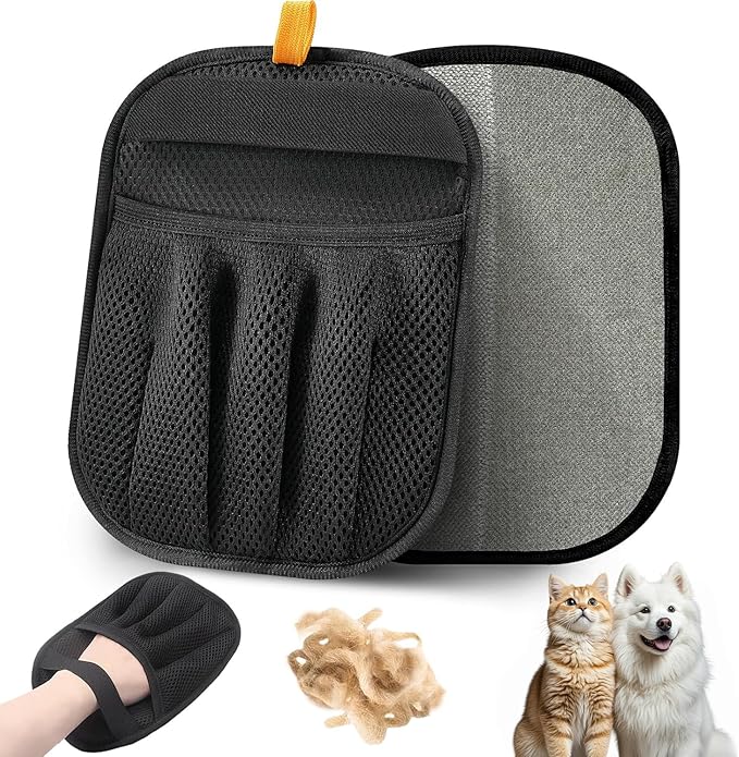 2PCS Pet Hair Removal Glove for Cats &amp; Dogs Five-Finger Electrostatic Magic Brush Pet Hair Remover Glove for Clothing, Couch, Carpet, Furniture, Car Seat