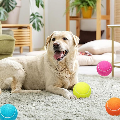 Large Dog Tennis Balls 4-Pack, 4 inch Interactive Big Dog Toy Ball for Small Medium Large Dogs, Dog Toys for Outdoor/Indoor Sports, Fetch, Training &amp; Play