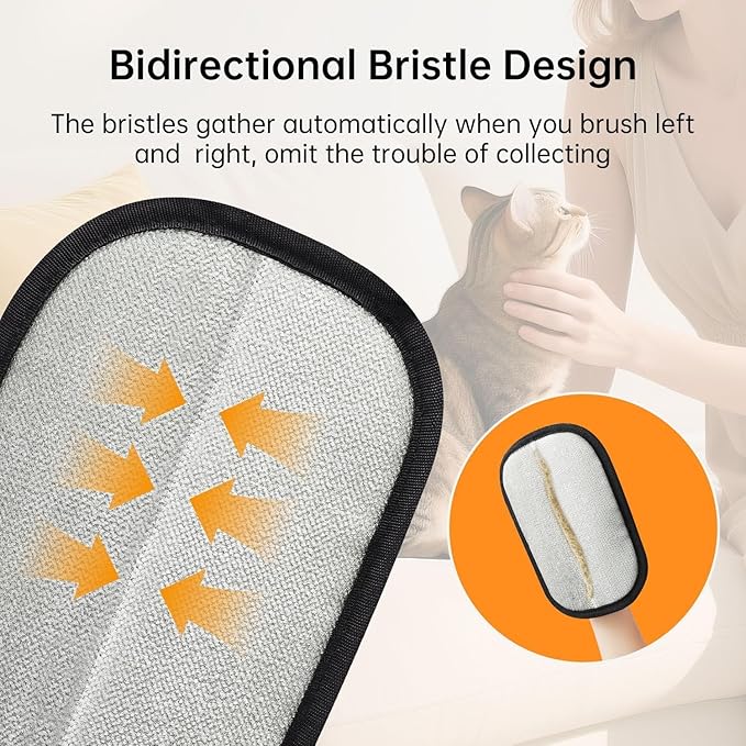 Pet Hair Removal Glove - Cat &amp; Dog Electrostatic Hair Remover Grooming Glove,Suitable for All Pets 2Pcs