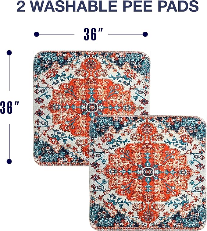 Washable Pee Pads for Dogs - Super Absorbent Reusable Puppy Training Pads - 100% Waterproof, Leak-Proof &amp; Non-Slip Whelping Pads for Pet Housebreaking