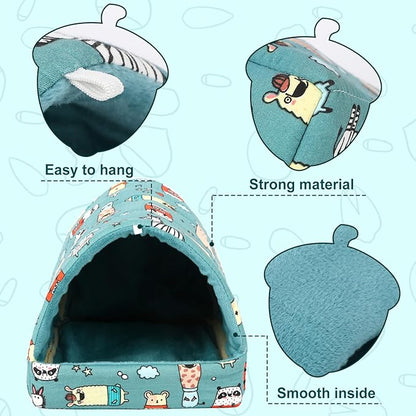 UPINS 2Pcs Guinea Pig Hideout,Guinea Pig Bed Houses Washable Small Animal House Cage Accessories for Dwarf Rabbits Chinchillas Hamsters Hedgehogs Ferrets Bearded Dragons and Rats