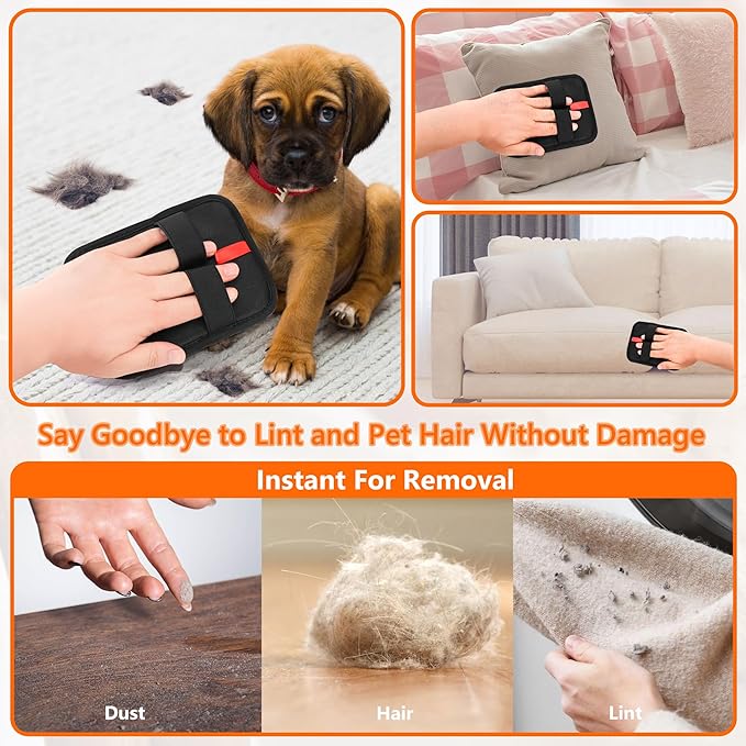 Pet Hair Removal Glove，Static Electricity Grooming Mitt Tool for Dogs &amp; Cats - Remove Fur from Pets, Furniture, Car Seats