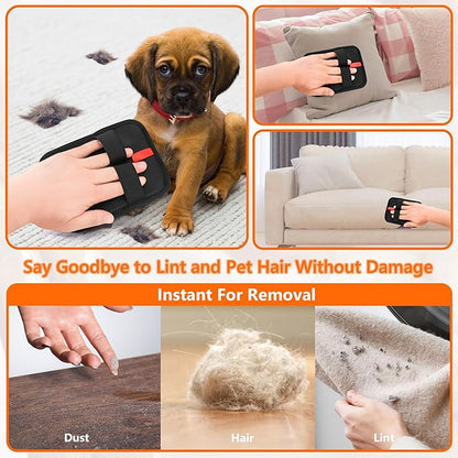 Pet Hair Removal Glove，Static Electricity Grooming Mitt Tool for Dogs &amp; Cats - Remove Fur from Pets, Furniture, Car Seats
