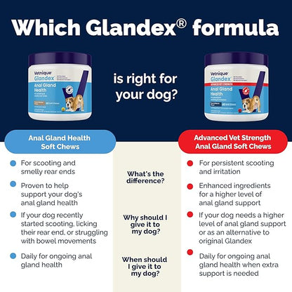 Vetnique Labs Glandex Anal Gland Soft Chew Treats with Pumpkin for Dogs Digestive Enzymes, Probiotics Fiber Supplement for Dogs Boot The Scoot (Bacon/Pork Chews, 120 Count)