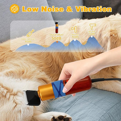 Dog Shears,Plug-in Electric Pet Shaving and Grooming Kit,200W 10ft Sheep Shears Includes 2 Blades, Low Noise &amp; Vibration Design for Dogs Cat Goat,Perfect Dog Clippers for Families with Pets