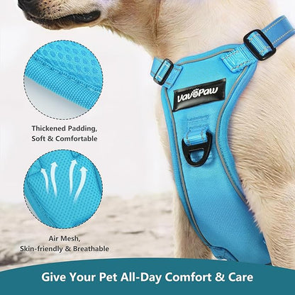 Dog Seat Belt Harness for Car, Dog Car Harness Adjustable Mesh Breathable &amp; Dogs Seatbelt Safety Tether with Elastic Bungee for Small Medium Large Pets(Blue, S)