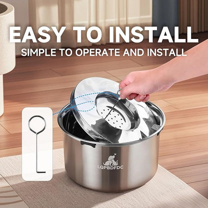 Dog Water Bowl No Spill, 5.6L/1.5 Gallon No Drip Slow Drinking Dog Water Bowl Dispenser Spill Proof, Large Stainless Steel Slobber Stopper for Messy Drinkers, Small Medium &amp; Large Dogs