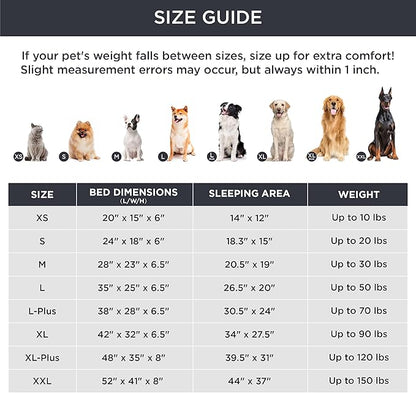 Bedsure Orthopedic Dog Beds Large Sized Dog - Washable Large Dog Cat Bed Waterproof, Comfort Dogs Couch Sofa with Washable Removable Cover, Pet Bed with Nonskid Bottom, Plush-Blue, 35"
