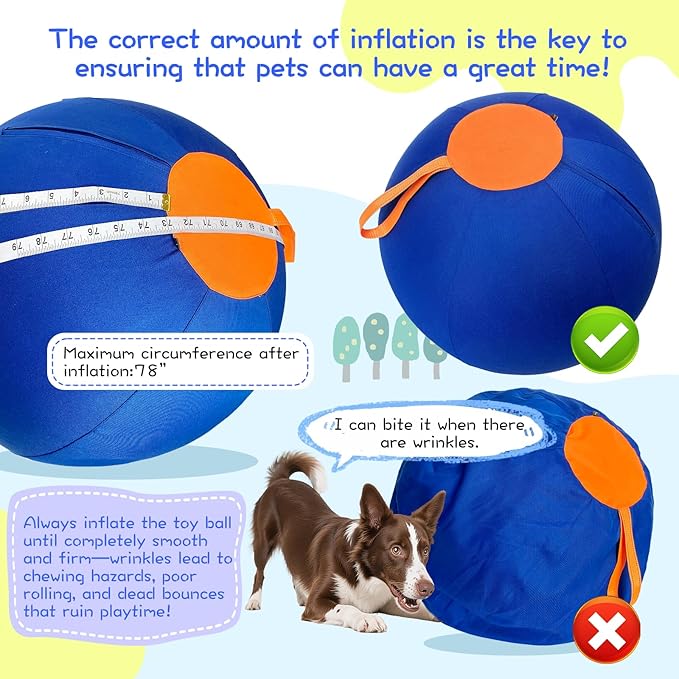 25" Herding Ball for Dogs – Durable Horse Ball Style Dog Toy with Cover – Dog Herding Toy for Outdoor Play, Training &amp; Exercise – Great for Australian Shepherds &amp; Large Breeds