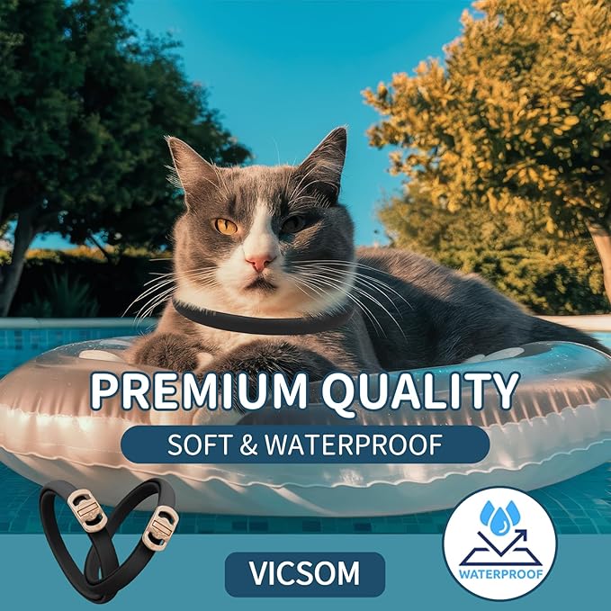 Flea and Tick Collar for Cats - 4 Pack, 32 Month Protection Treatment, Waterproof, Natural Prevention, Adjustable for Cats &amp; Kittens (Black)