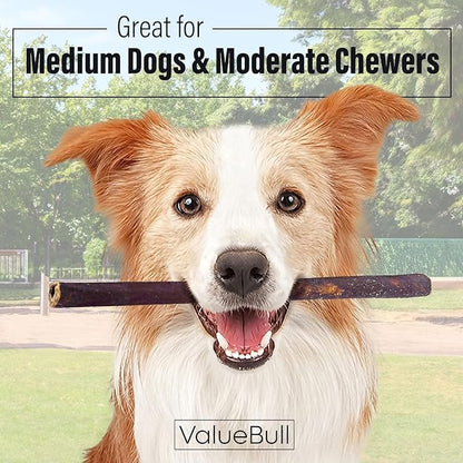 ValueBull Collagen Sticks for Dogs, 12 Inch Medium Chews, Natural Long-Lasting Dog Treats, 200 Count Wholesale Pack - Supports Joints, Skin &amp; Coat with Chondroitin &amp; Glucosamine