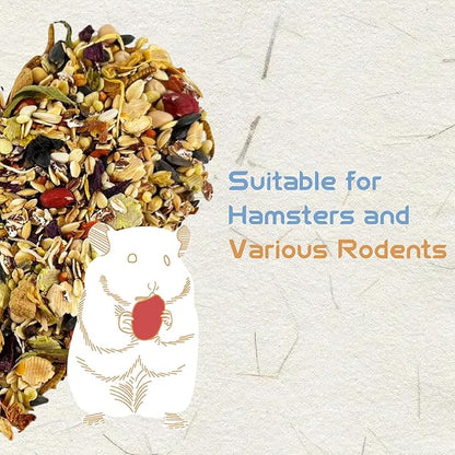 Garden Fruit &amp; Vegetable Hamster Food Mix Natural Small Pet Food Made for Hamsters 1LB Critical Care Healthy Dwarf Hamsters Feed New Packaging