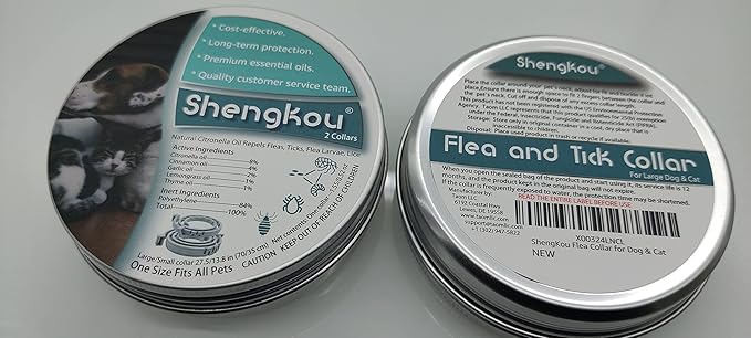 Flea and Tick Collar for Dogs and Cats - Safe and Natural Prevention and Control of Pests on Puppies and Kittens - Waterproof - Free Comb - 2-Pack (13.8 in &amp; 27.5 in)