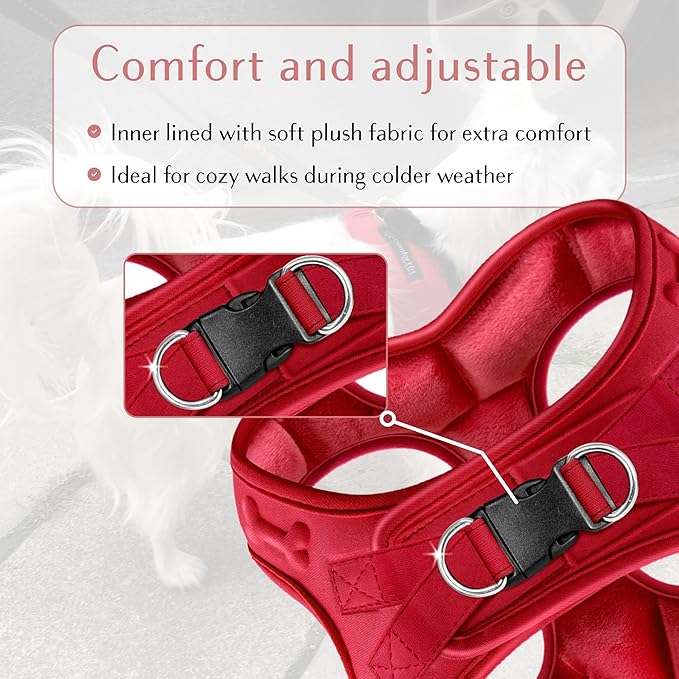 Comfort fit Step-in Dog &amp; Puppy Harness - Comfortable All Weather Dog Vest Harness: Adjustable, Soft Padded, Easy to Put-on for Small, Medium-Sized Dogs.