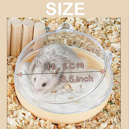 Meow&amp;Woof Hamster Sand Bath Container, Large Sandbox Toilet Gerbil Batheoom, Tiny Chinchilla Dust Bathtub Sand Bath Box for Hamster Cage Accessories 6.5 Inch-Pink